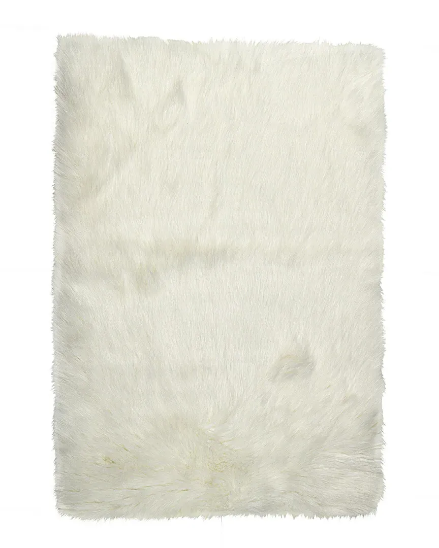 Hudson Machine Washable Faux Fur Rug - Off White