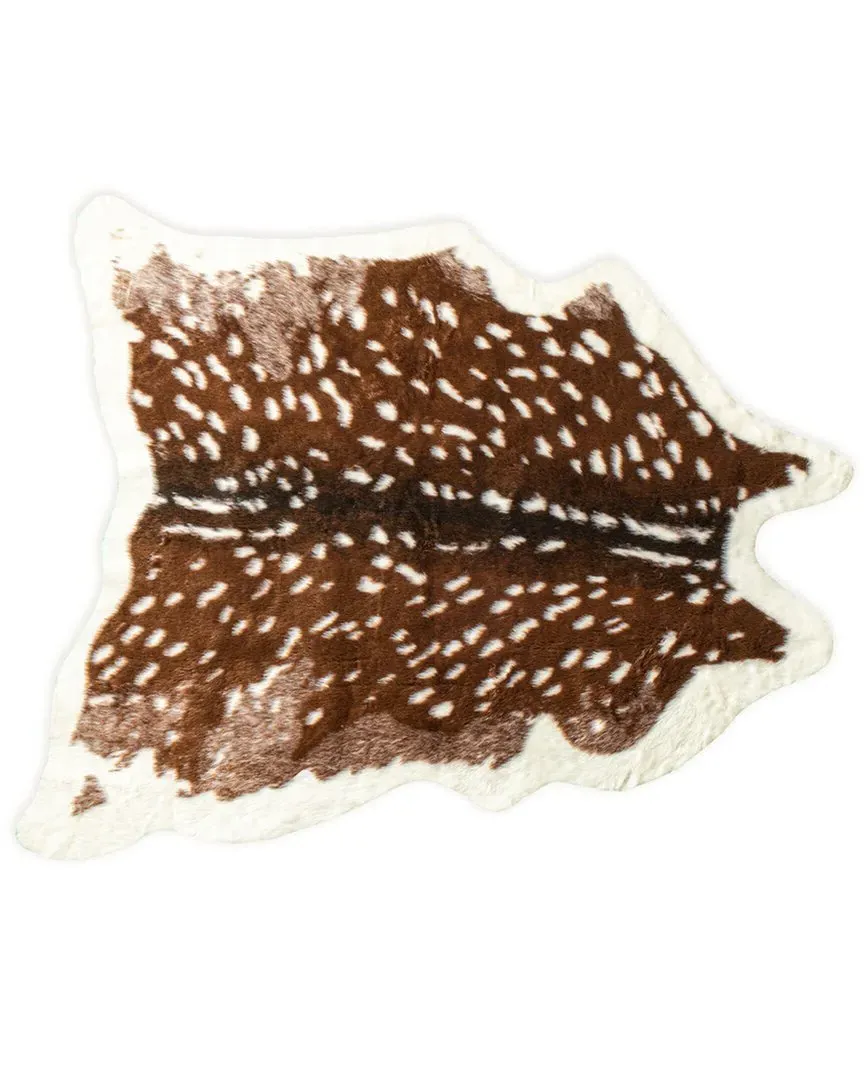 Machine Washable Faux Cowhide Rug - Brown, Acrylic image
