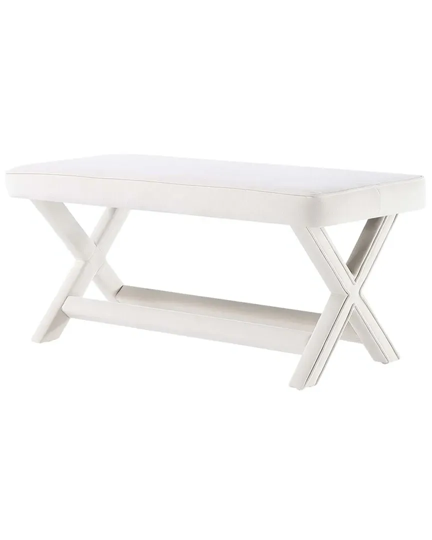 Abigail Upholstered Bench - Cream, Velvet