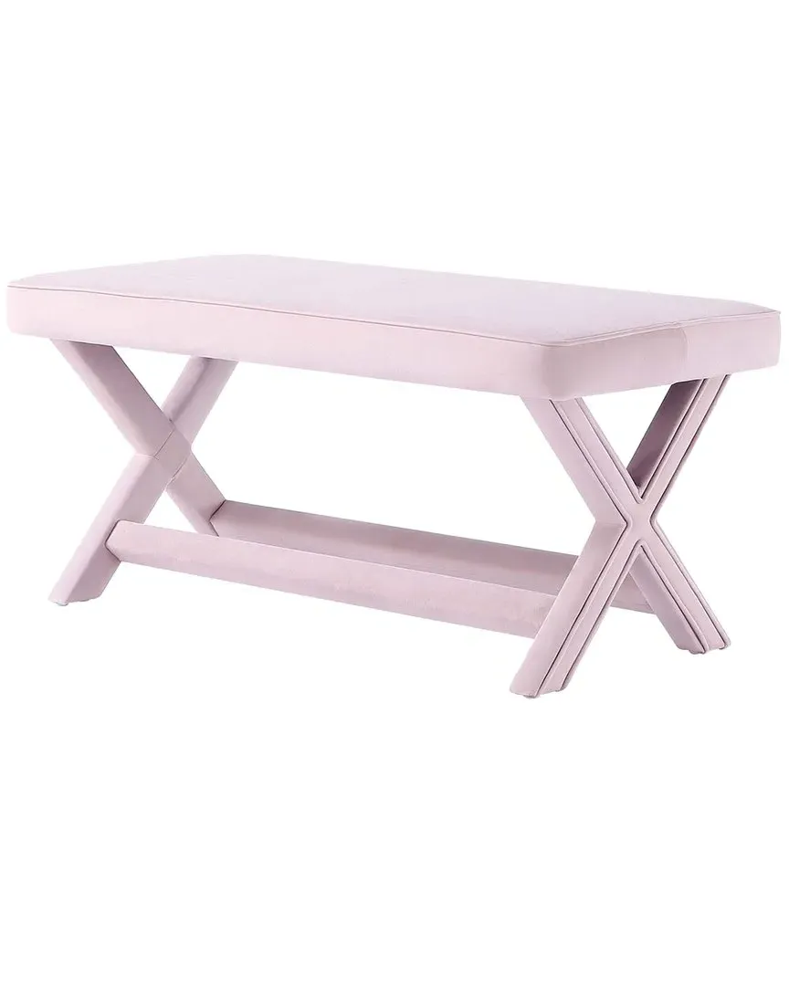 Abigail Upholstered Bench - Pink, Velvet