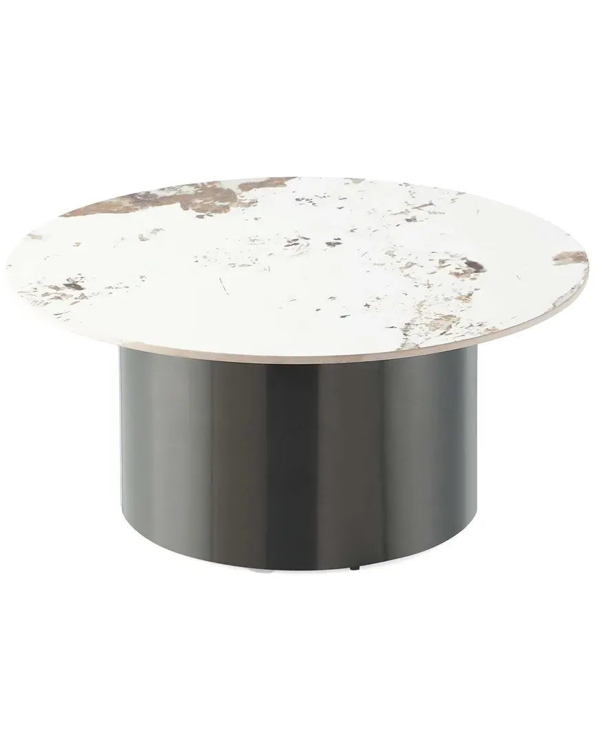 Alondra Round Coffee Table - Black, Stainless Steel image