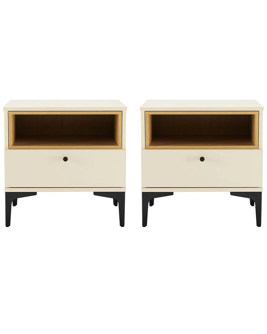 Amara Nightstand with Drawer - Cream, MDP