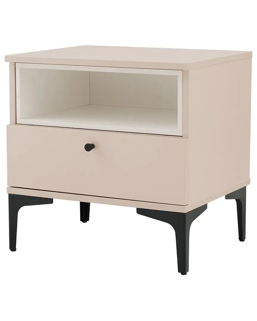 Amara Nightstand with Drawer - Pink, MDP