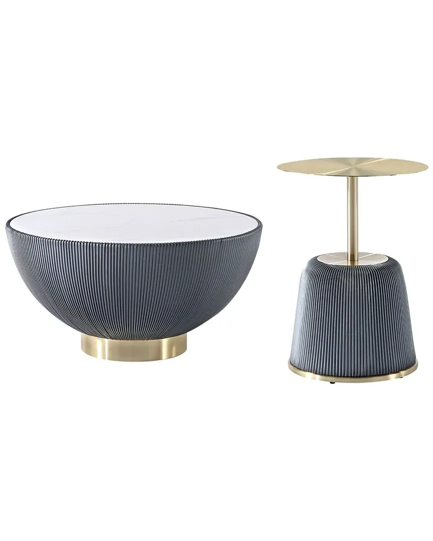 Anderson Coffee Table & End Table Set - Grey, Leatherette