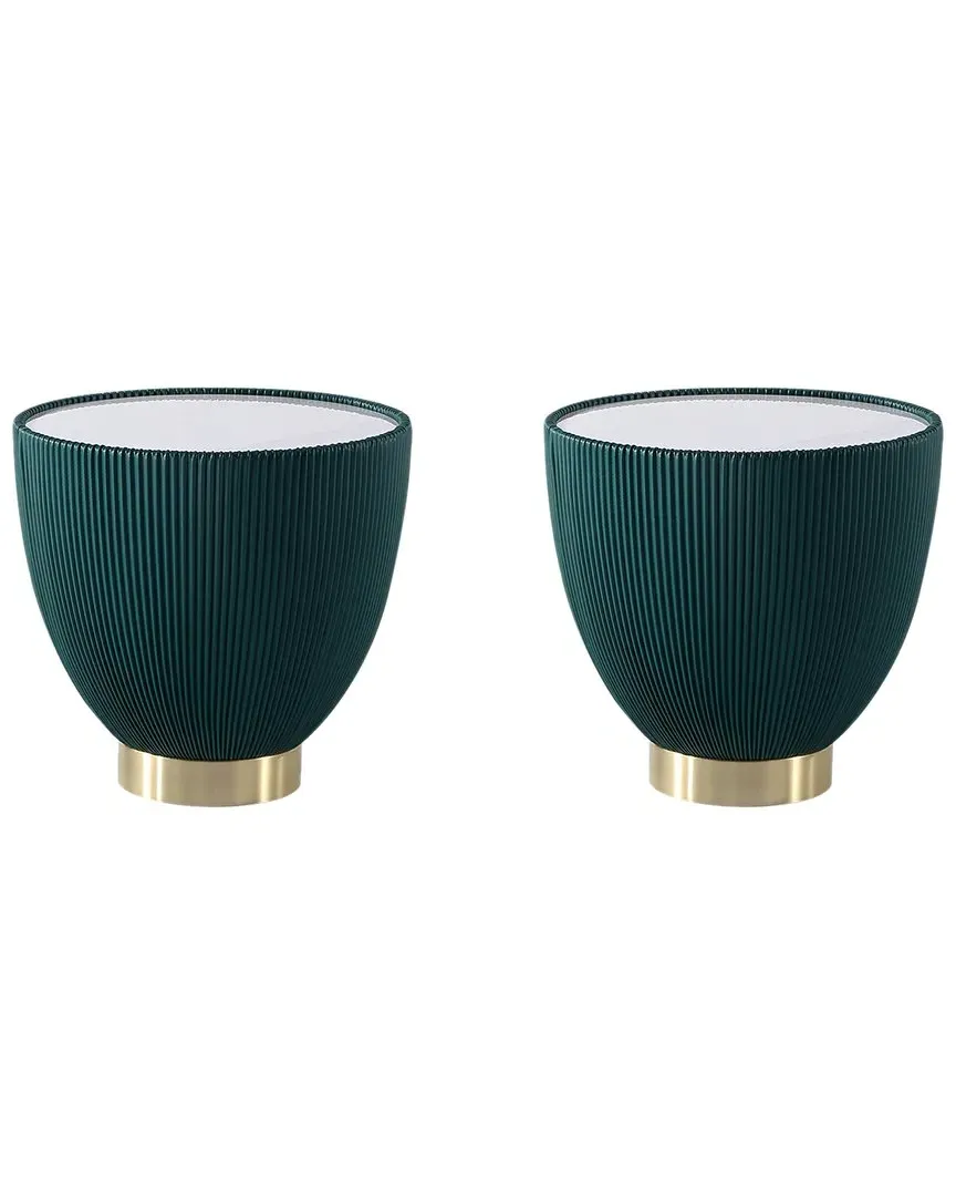 Anderson Upholstered End Table - Green, Leatherette