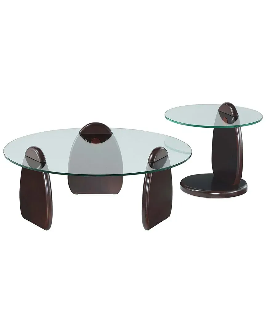Artesia 2pc Coffee Table & End Table Set - Brown, Solid Wood image