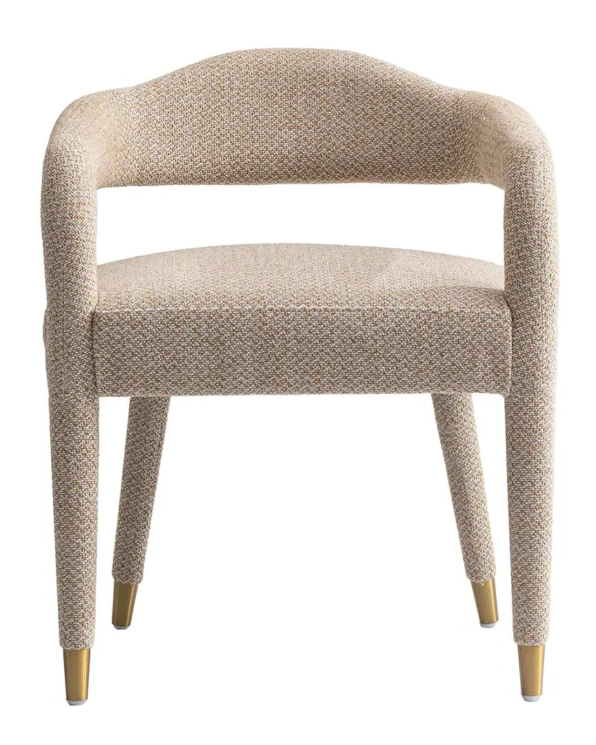 Aspen Tweed Dining Armchair - Gold, Birch Wood image