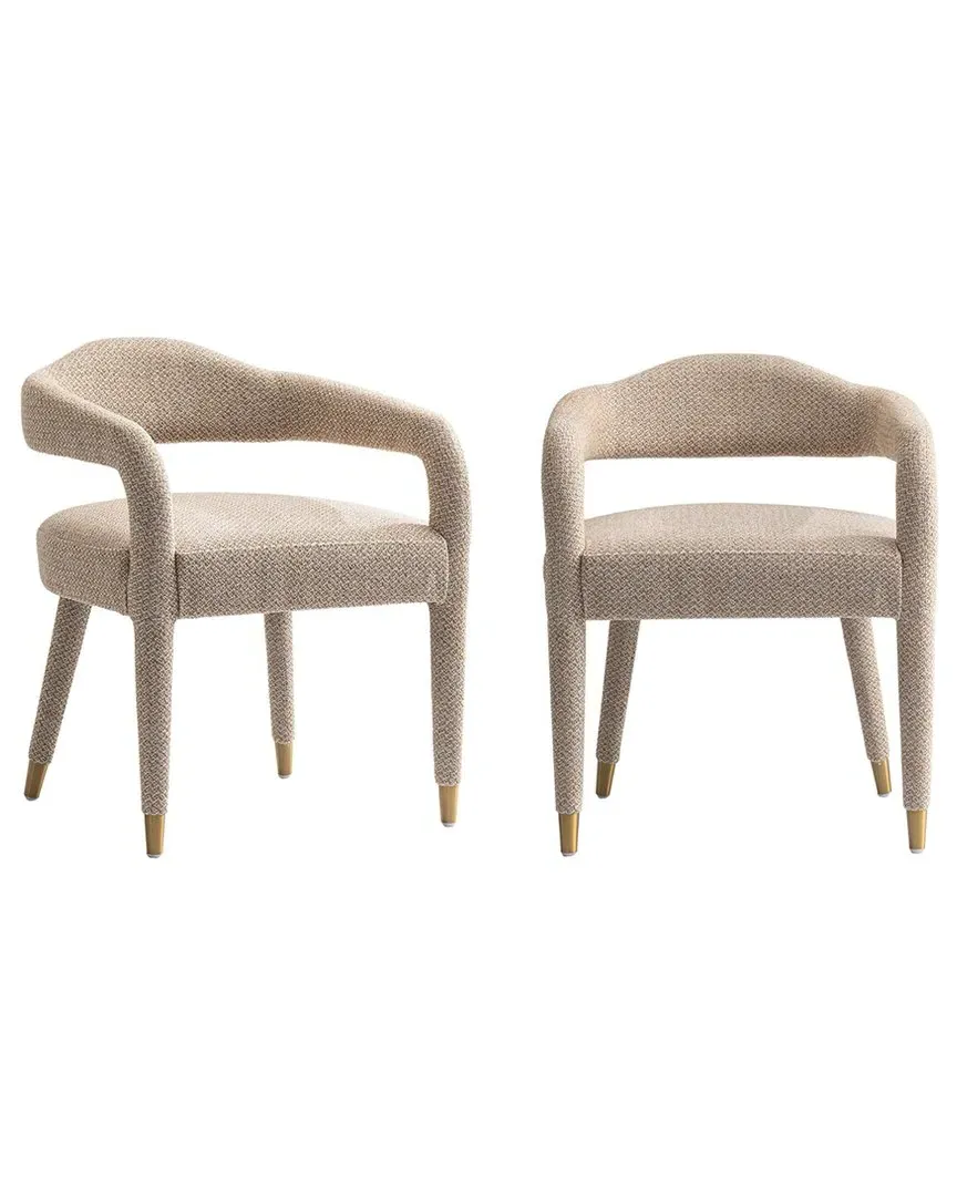 Aspen Tweed Dining Armchair - Gold, Birch Wood