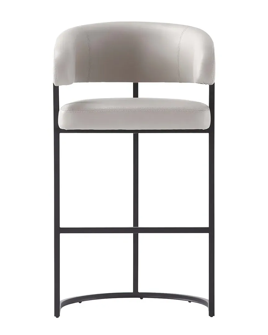 Augusta Barstool with Backrest - Light Grey, Metal image