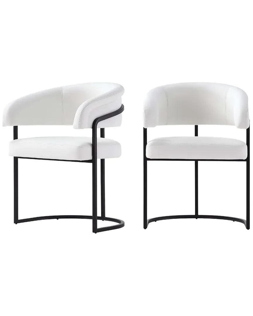 Augusta Set of 2 Dining Chairs - White, Metal