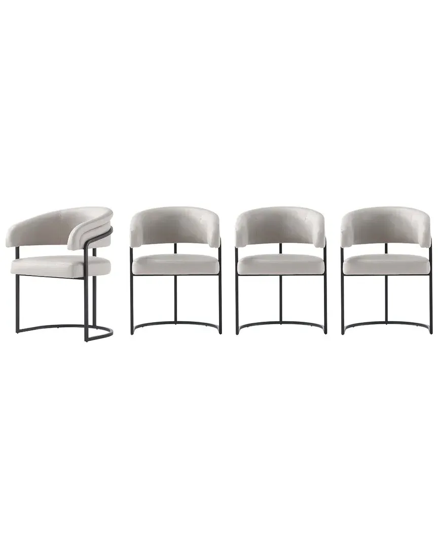 Augusta Set of 4 Dining Chairs - Light Grey, Metal image