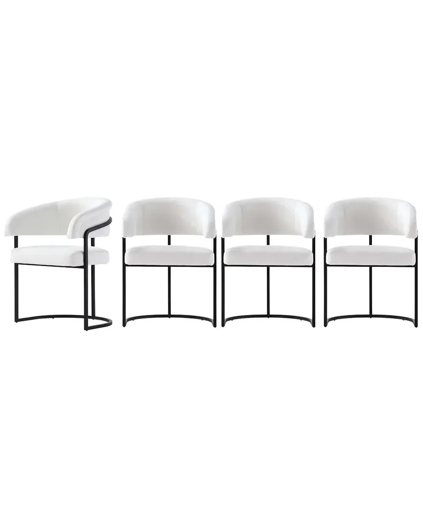 Augusta Set of 4 Dining Chairs - White, Metal