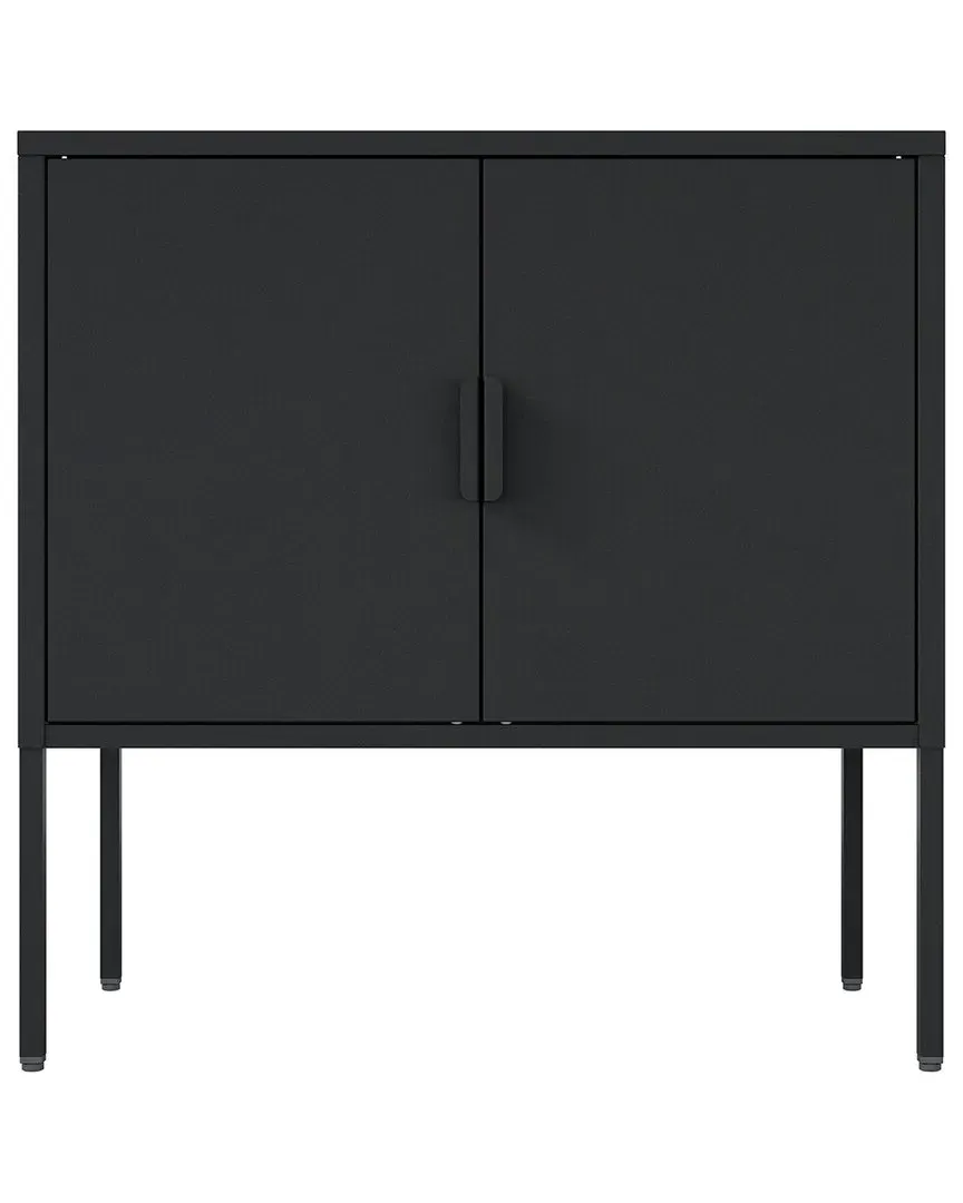 Ava Accent Cabinet with 2 Adjustable Shelves - Black, Steel image