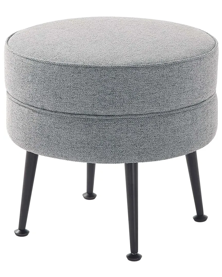 Bailey Upholstered Ottoman - Grey, Polyester Blend