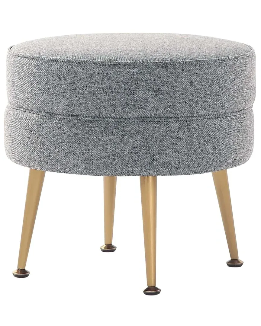 Bailey Upholstered Ottoman - Grey, Polyester Blend