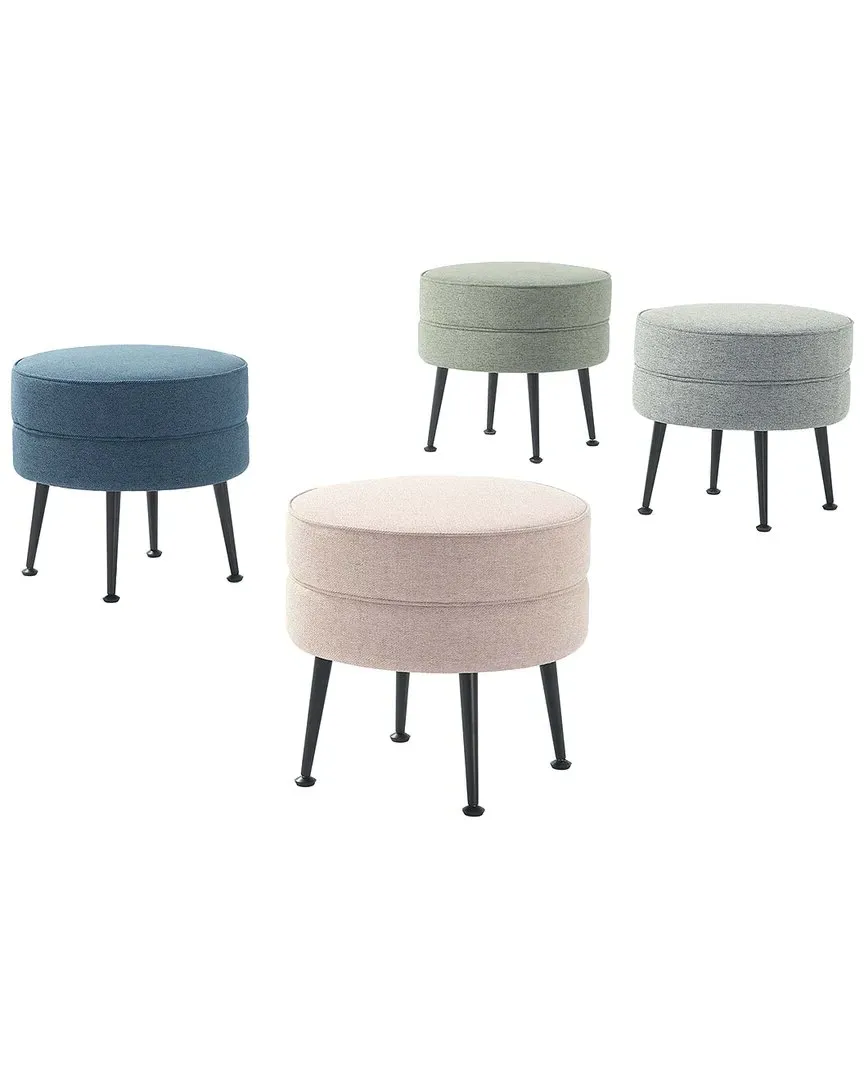 Bailey Upholstered Ottoman - Multicolor, Polyester Blend