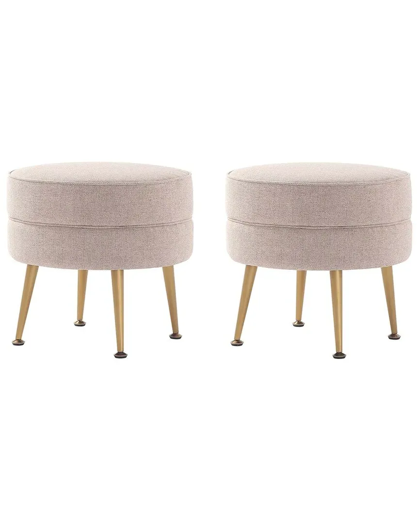 Bailey Upholstered Ottoman - Oatmeal, Polyester Blend