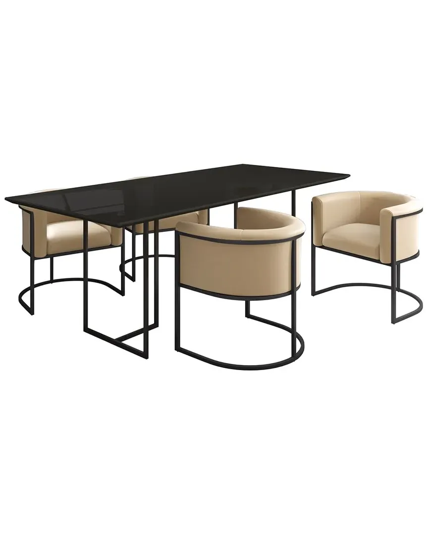 Bali Dining Chair - Tan, Metal