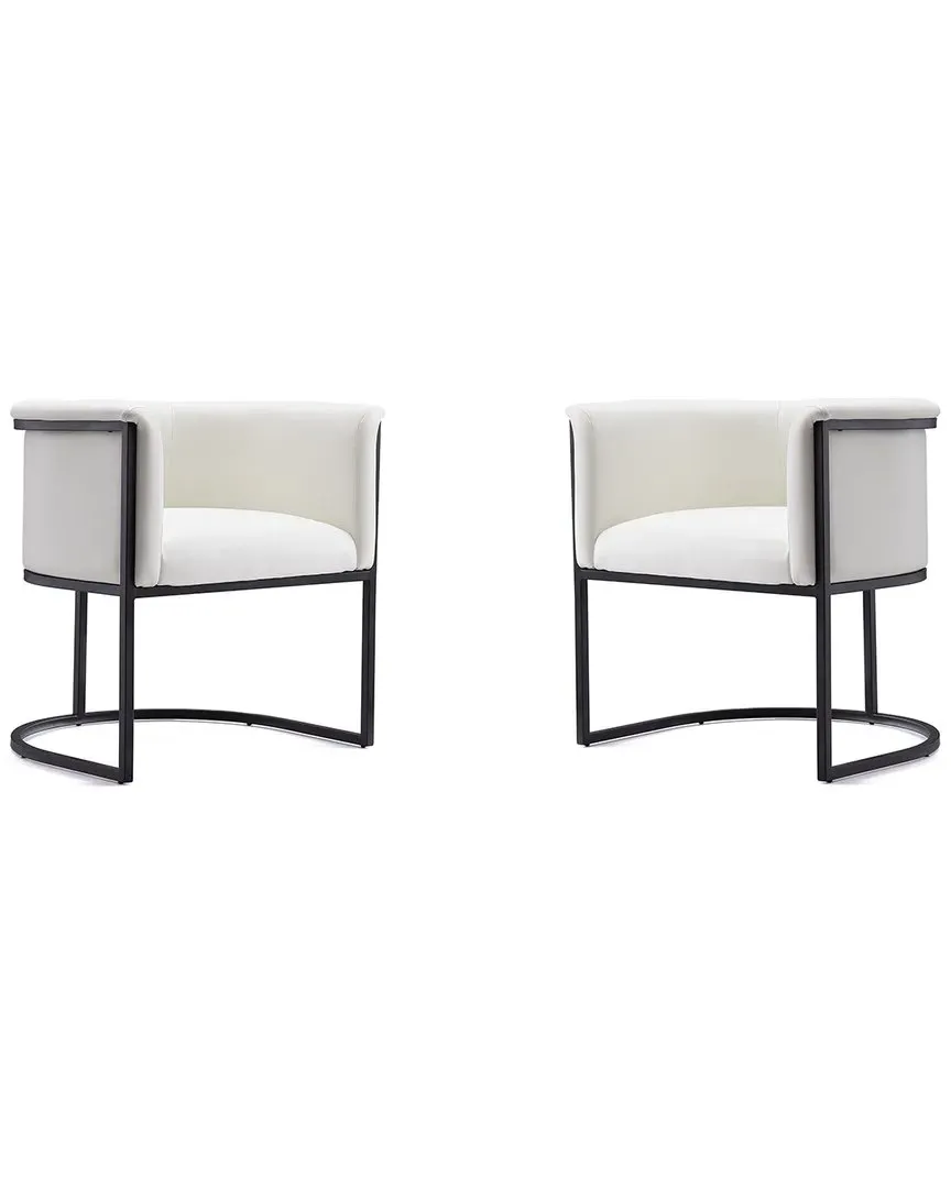 Bali Set of 2 Dining Chairs - White, Metal