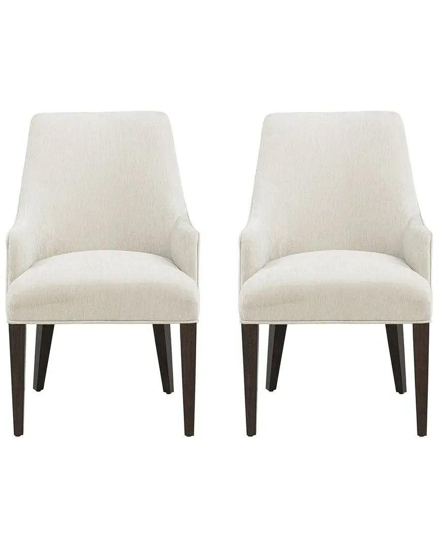 Beever Set of 2 Dining Armchairs - Cream, Chenille