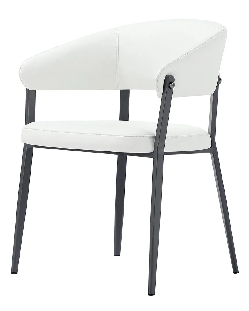 Belle Textured Leatherette Dining Chair - White