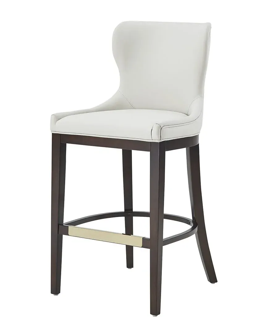 Blair Barstool with Backrest - White, Leatherette