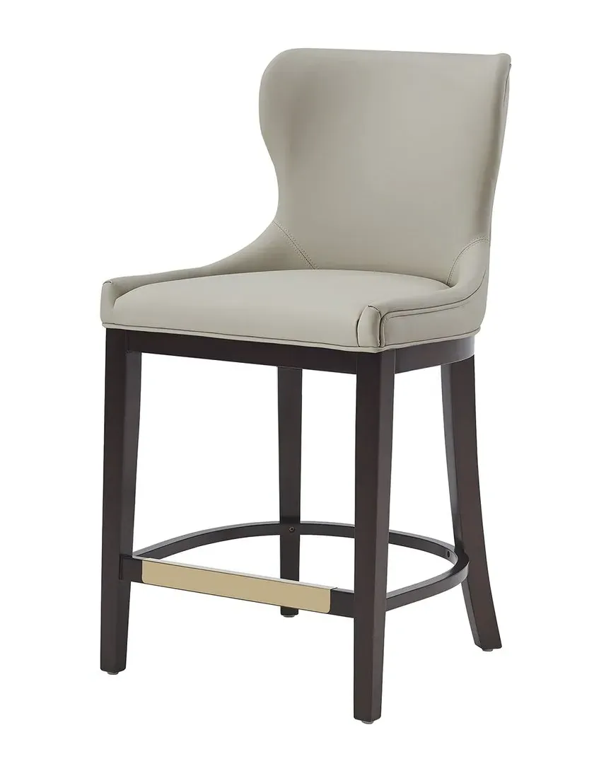 Blair Counter Stool with Backrest - Stone, Leatherette image