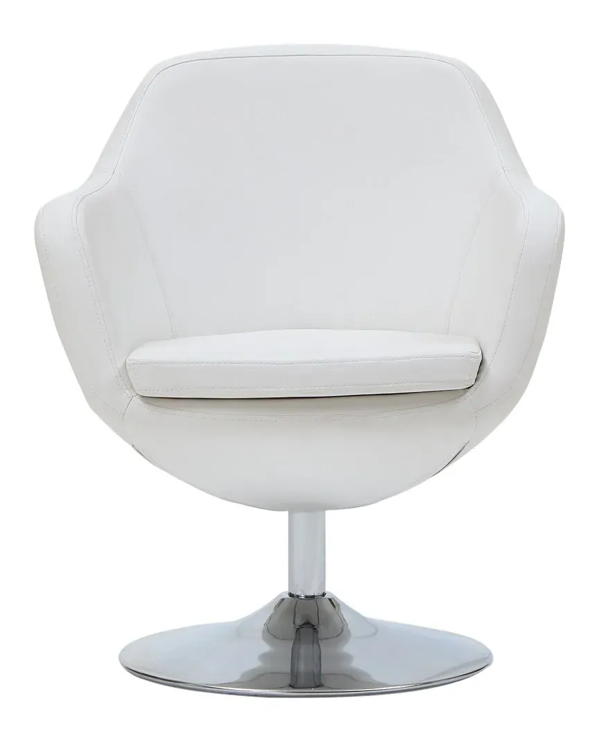 Caisson Accent Chair - White, Metal