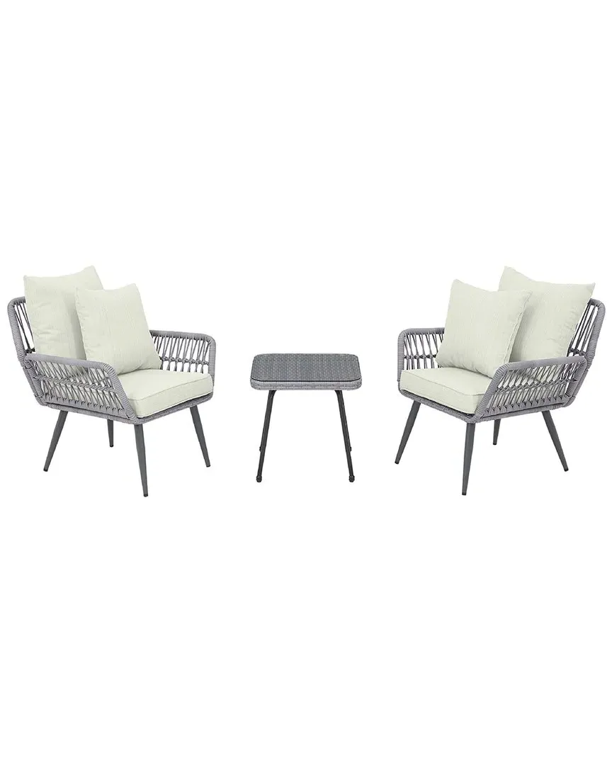 Cannes 2-Person Patio Seating Group with End Table - Grey