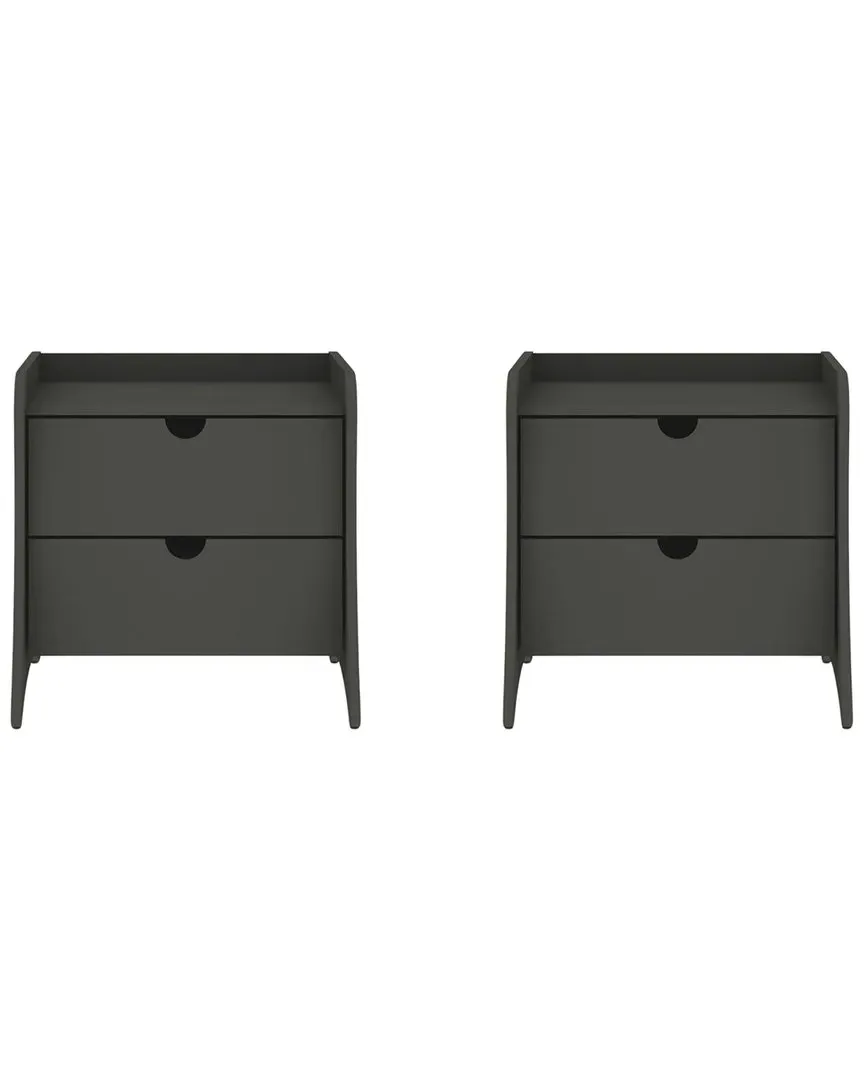 Coney 2-Drawer Nightstand - Grey, MDF