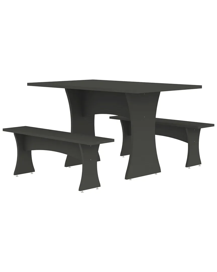 Coney 3-Piece Dining Set - Grey, MDF