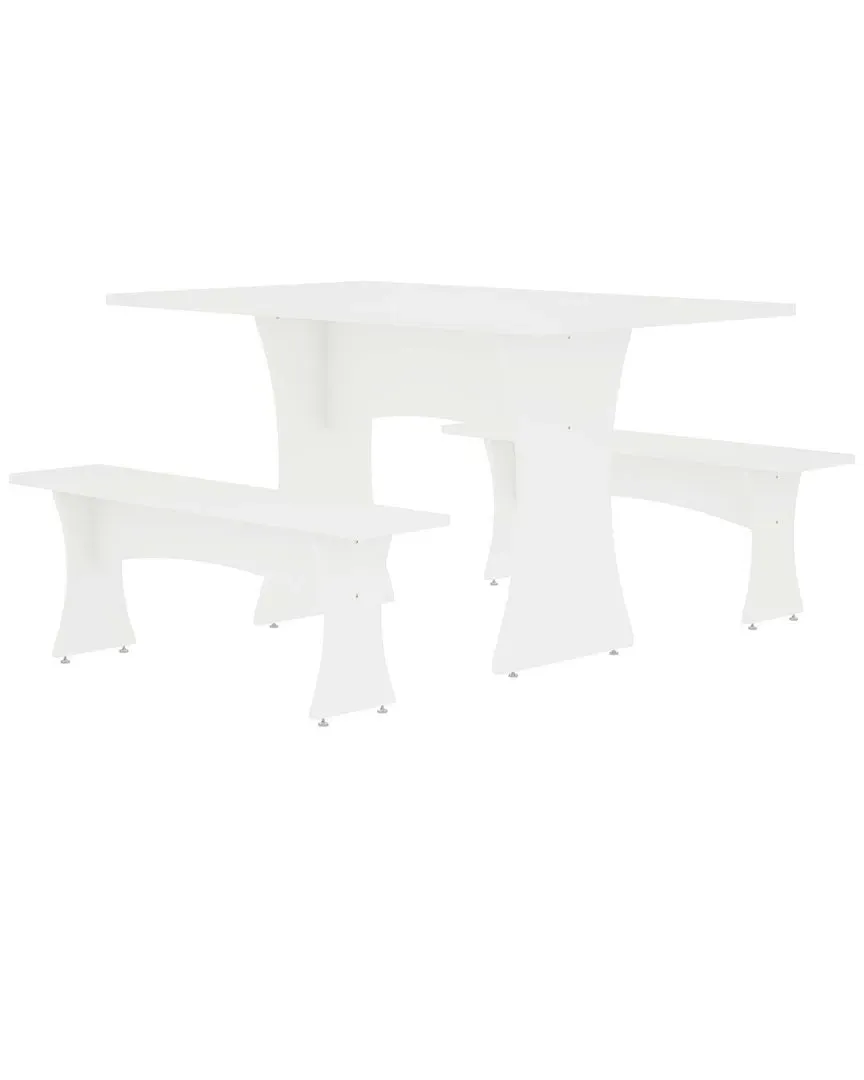 Coney 3-Piece Dining Set - White, MDF