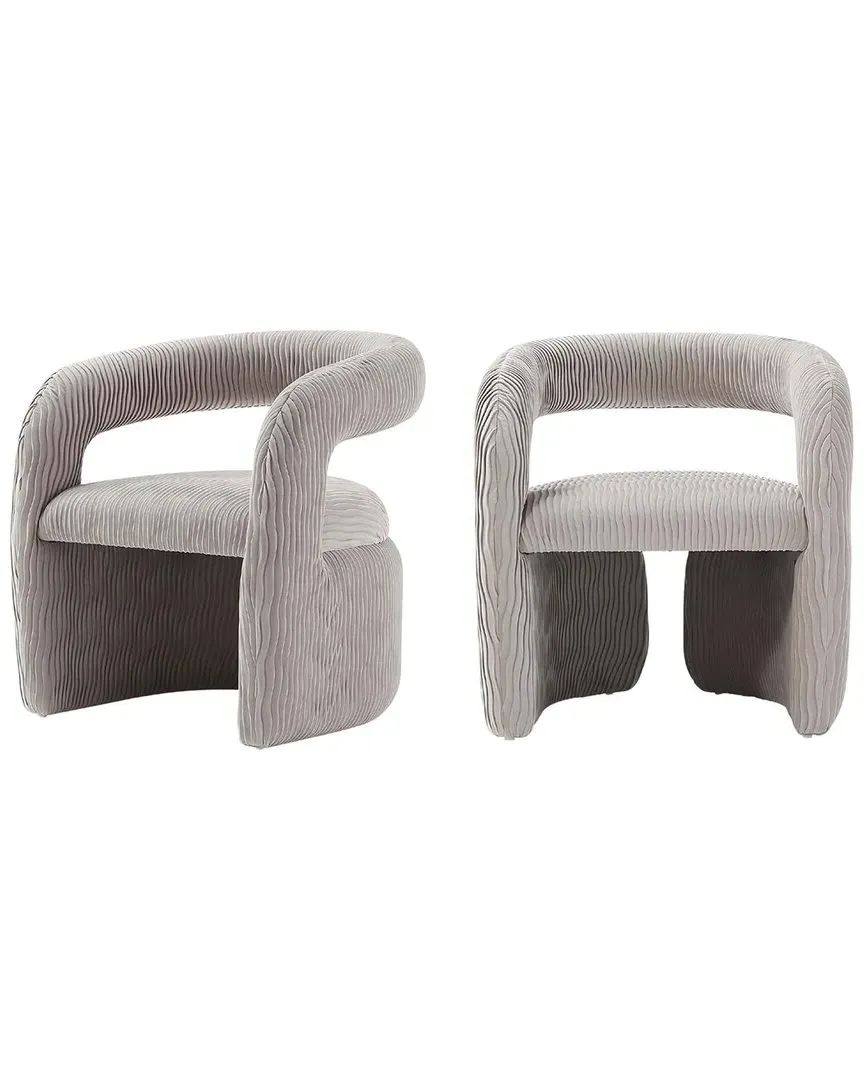 Corvette Dining Chair Set of 2 - Grey, Velvet