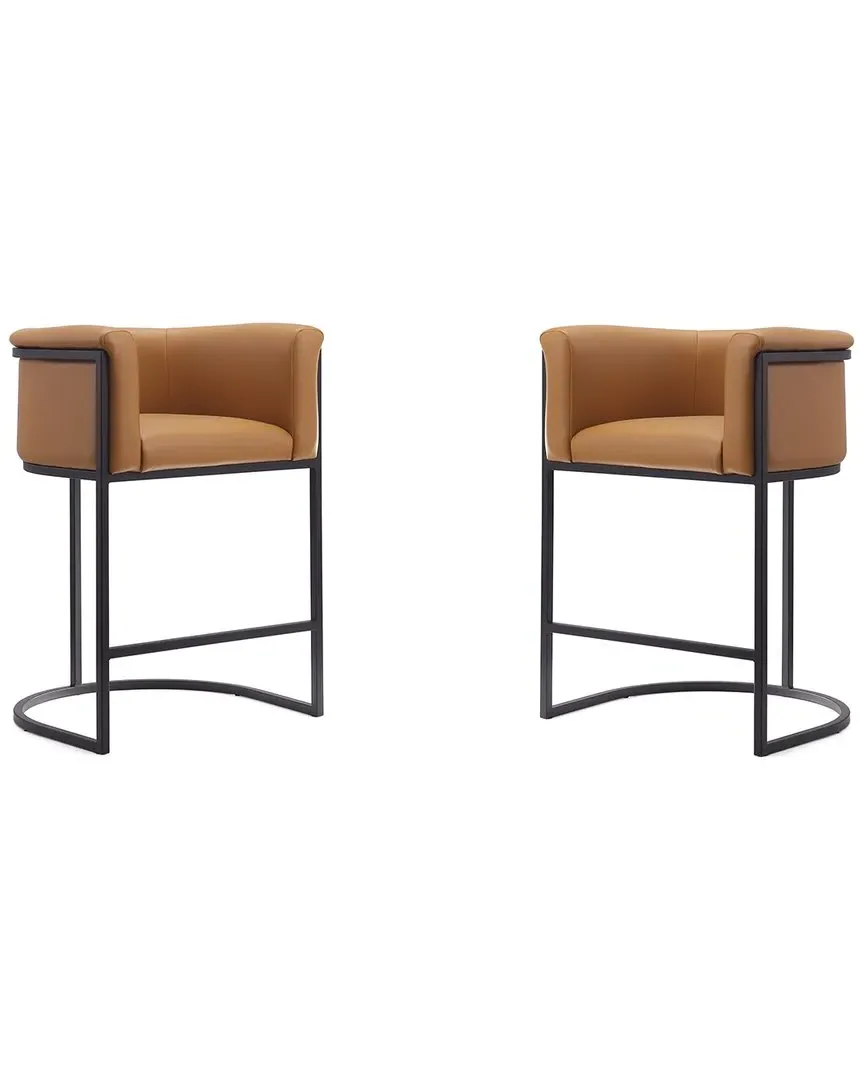 Cosmopolitan Counter Stools Set of 2 - Camel, Metal image