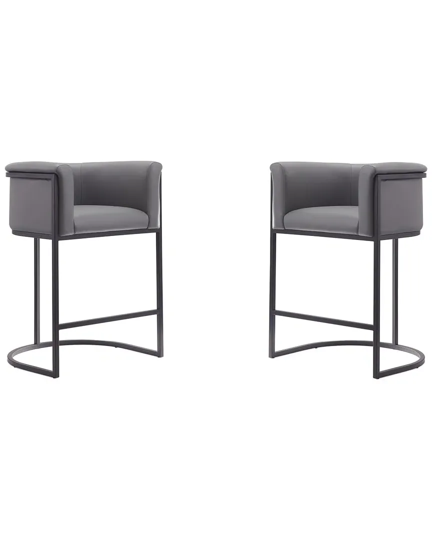 Cosmopolitan Counter Stools Set of 2 - Grey, Metal