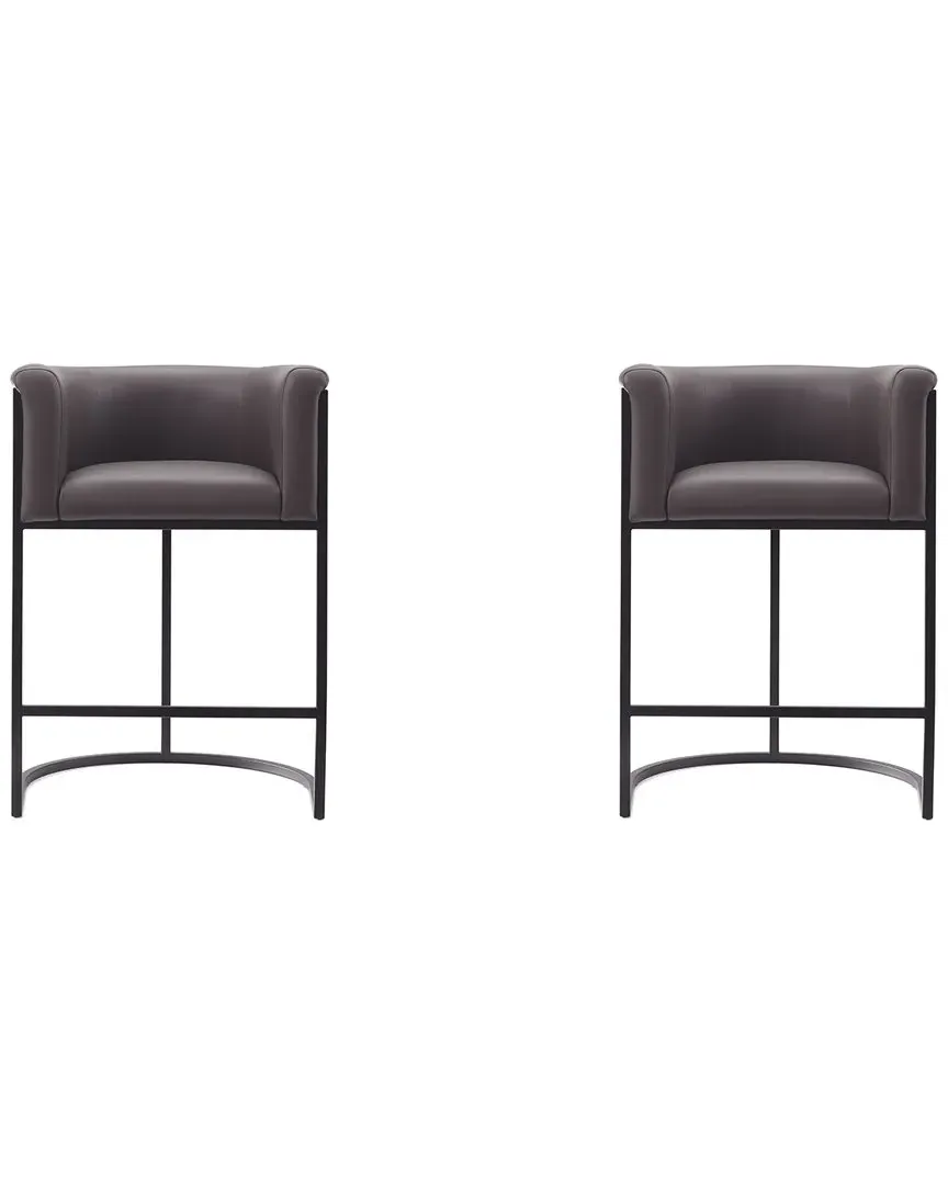 Cosmopolitan Counter Stools Set of 2 - Pebble, Metal