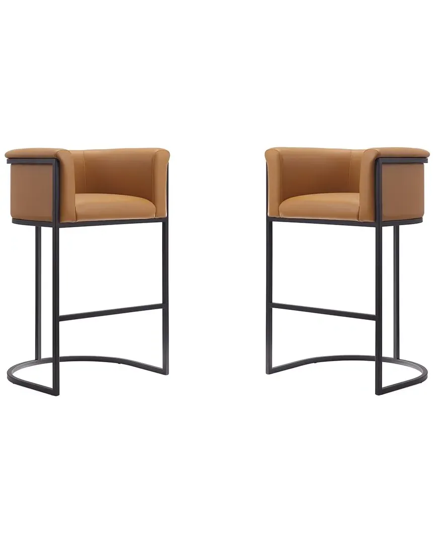 Cosmopolitan Set of 2 Bar Stools - Camel, Metal image