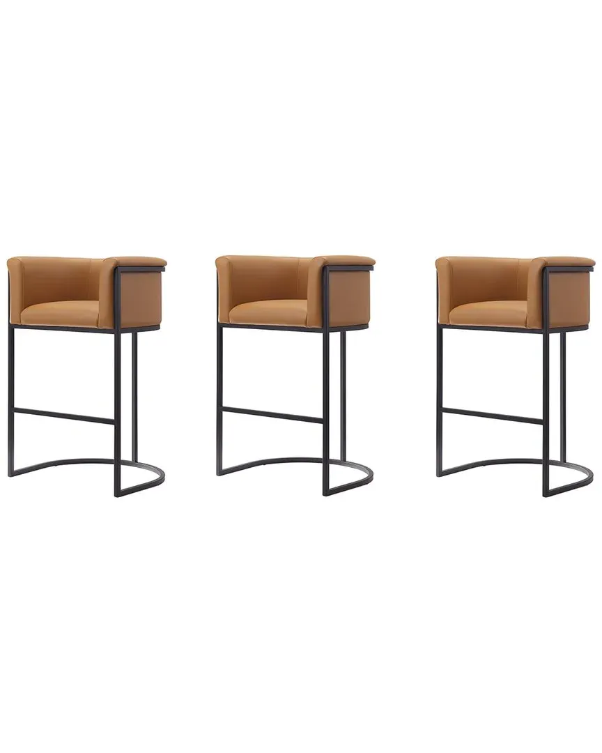 Cosmopolitan Set of 3 Bar Stools - Camel, Metal image