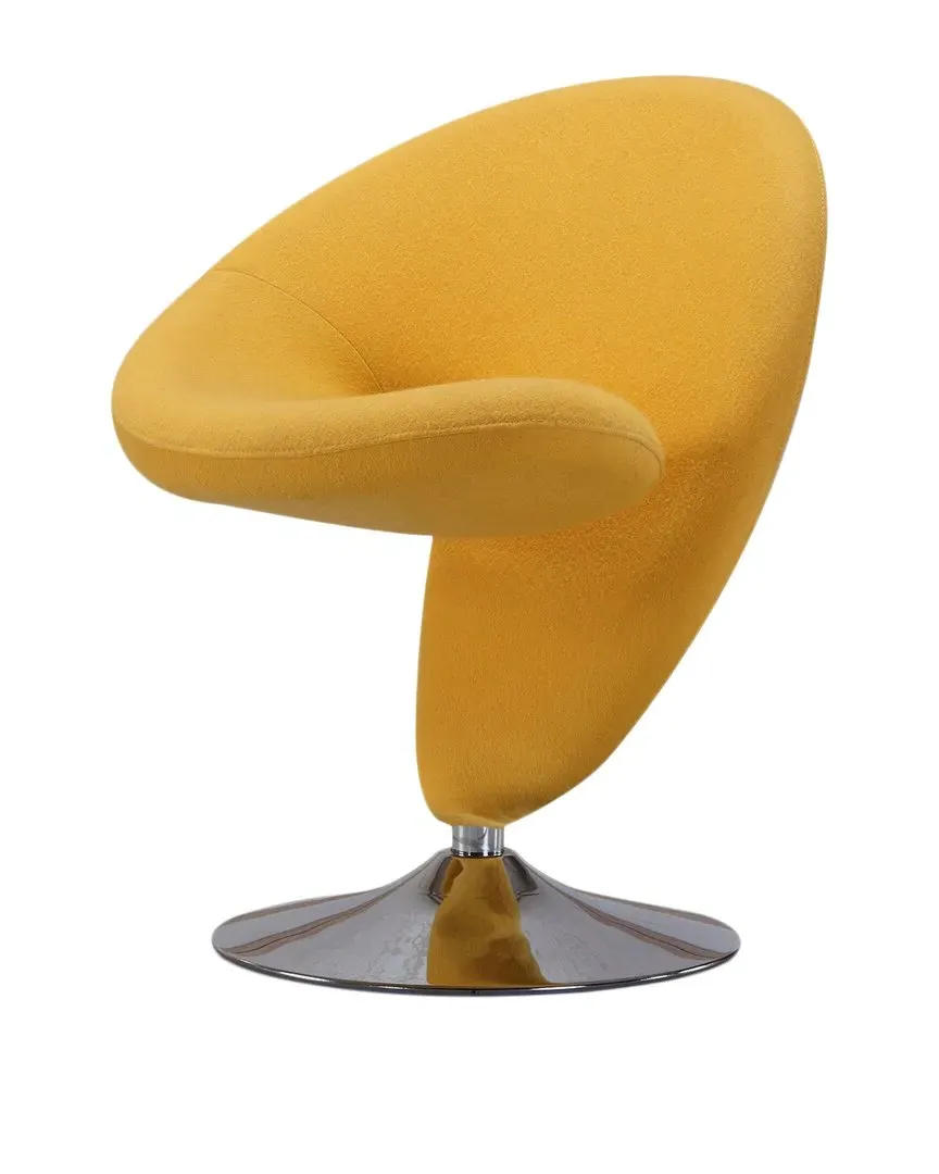 Curl Accent Chair - Yellow, Metal