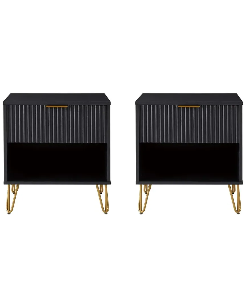 Dumbo 1.0 Nightstand with Drawer - Black, MDF