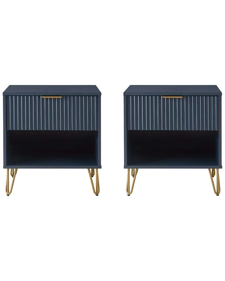 Dumbo 1.0 Nightstand with Drawer - Blue, MDF