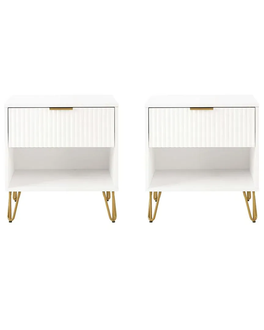 Dumbo 1.0 Nightstand with Drawer - White, MDF