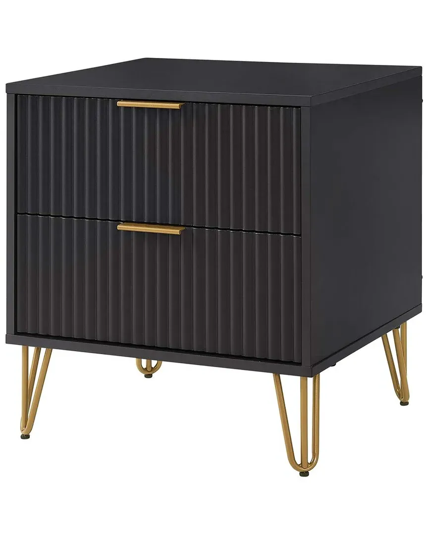 Dumbo 2.0 Nightstand with Drawers - Black, MDF