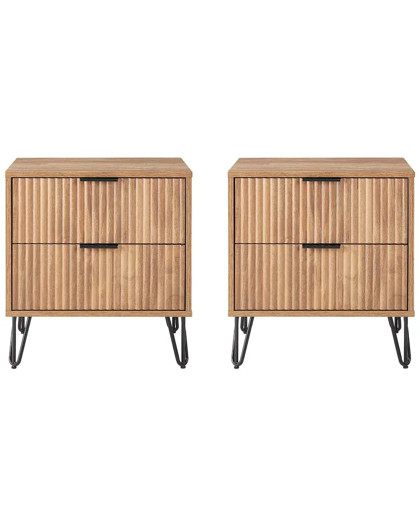 Dumbo 2.0 Nightstand with Drawers - Brown, MDF