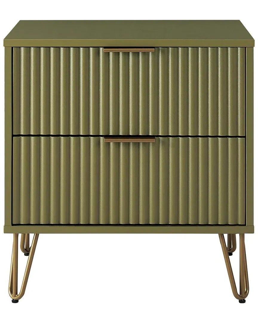 Dumbo 2.0 Nightstand with Drawers - Green, MDF