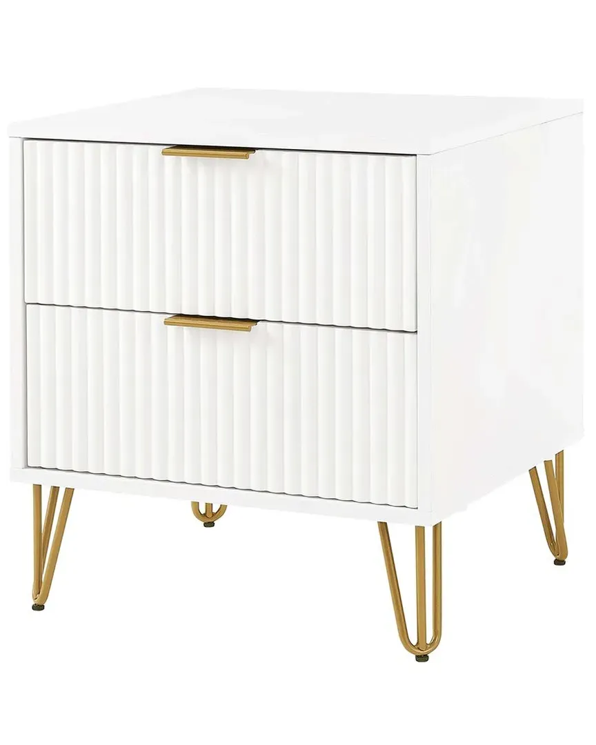 Dumbo 2.0 Nightstand with Drawers - White, MDF