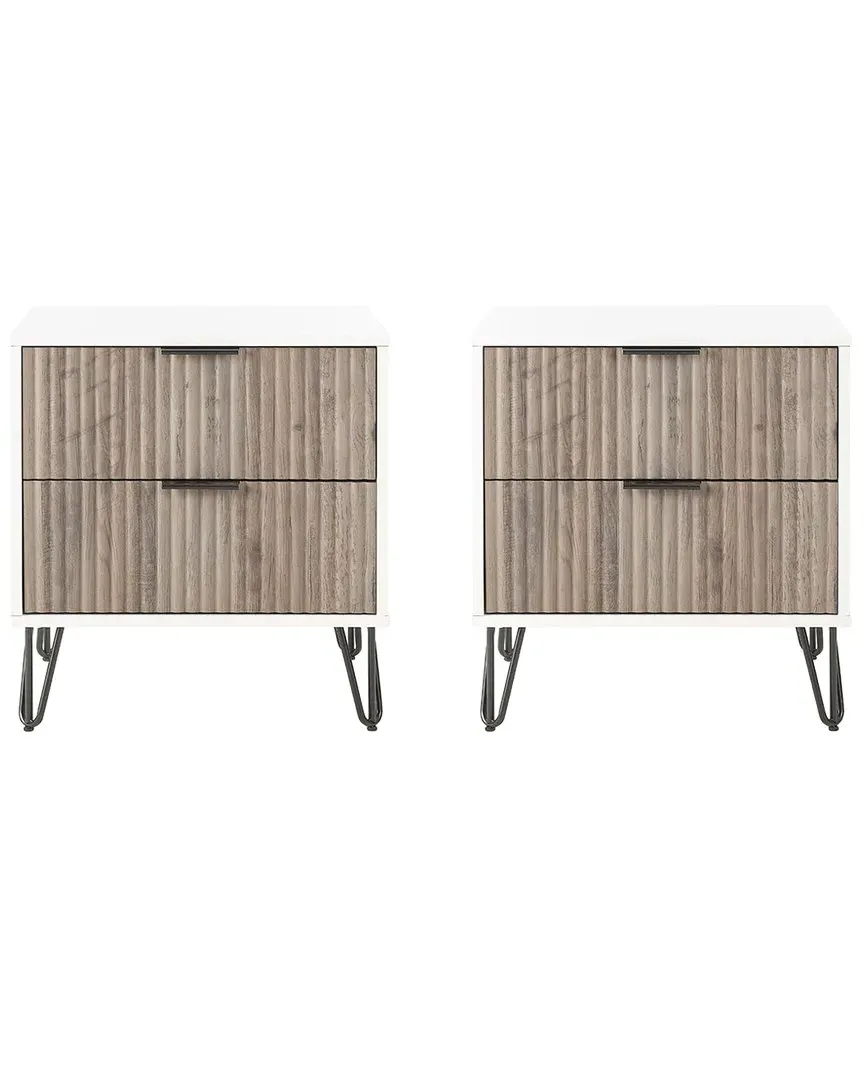 Dumbo 2.0 Nightstand with Drawers - White, MDF image