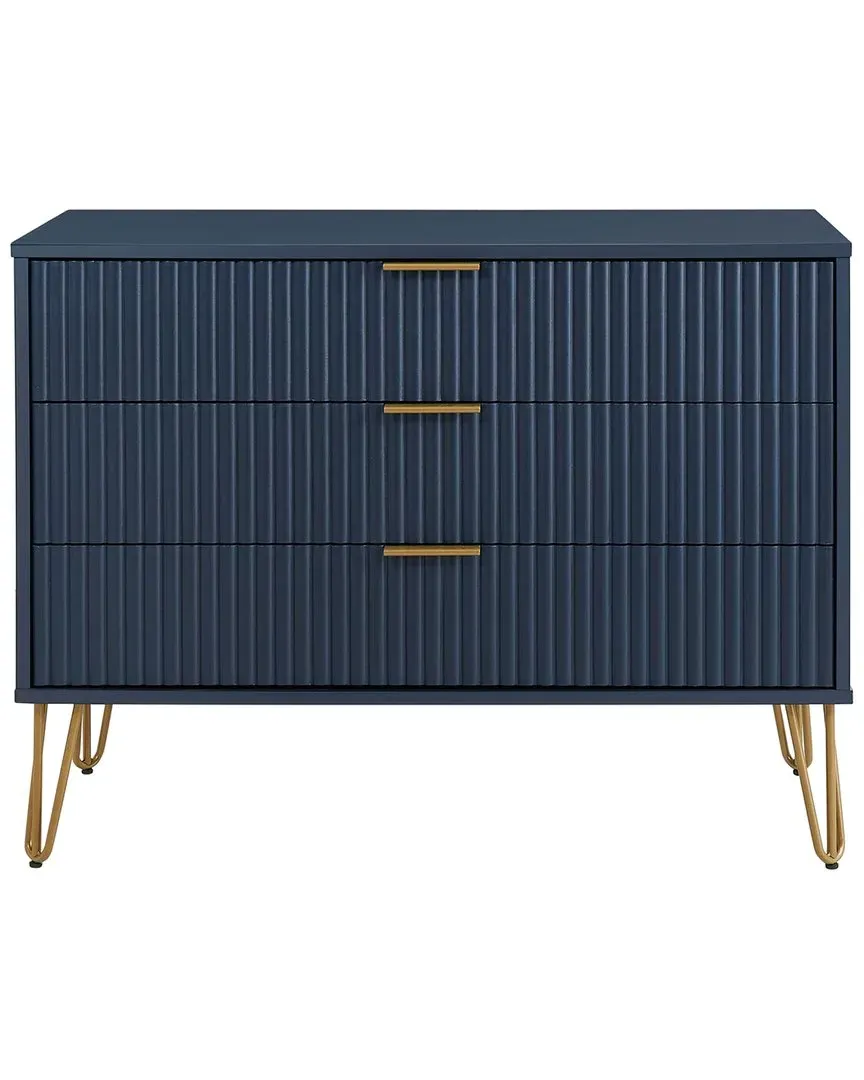 Dumbo Dresser with Gold Metal Legs - Blue, MDF