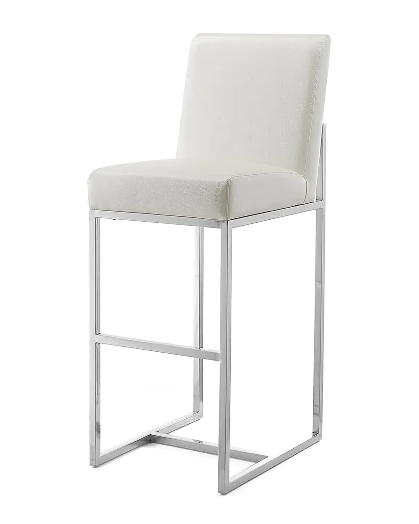 Element Bar Stool - Pearl White, Stainless Steel