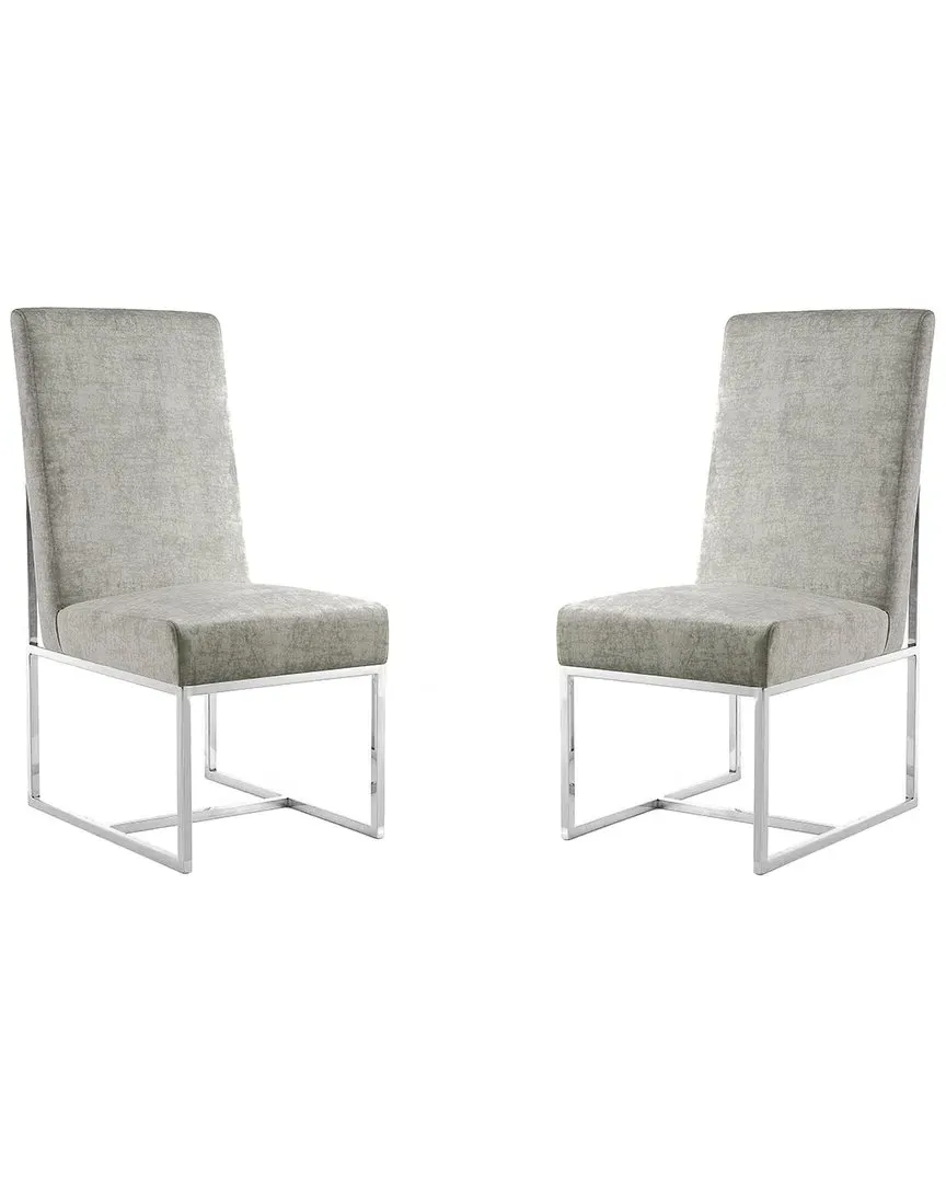 Element Set of 2 Dining Chairs - Steel, Stainless Steel